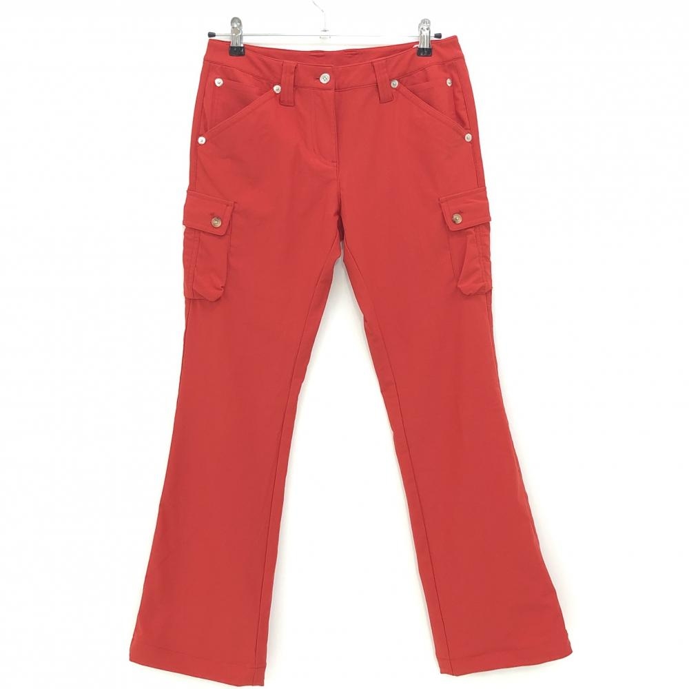 【美品】キャロウェイ カーゴパンツ レッド ストレッチ 無地 レディース M ゴルフウェア Callaway