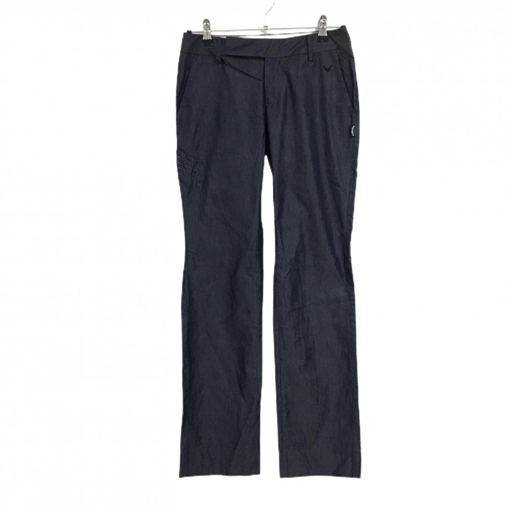 【超美品】キャロウェイ パンツ ネイビー デニム調 ティー装着可  レディース S ゴルフウェア Callaway