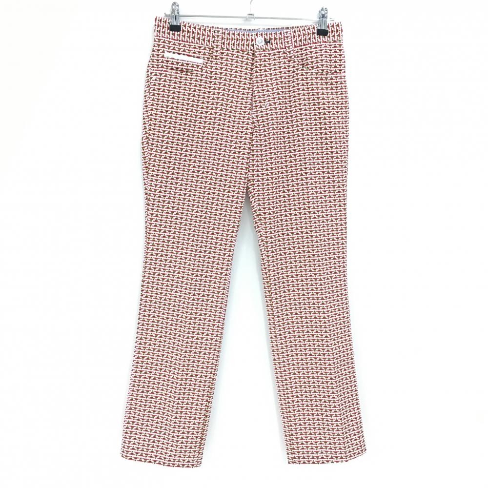 【超美品】キャロウェイ パンツ 白×レッド メキシカンハット柄 バックロゴ レディース S ゴルフウェア Callaway