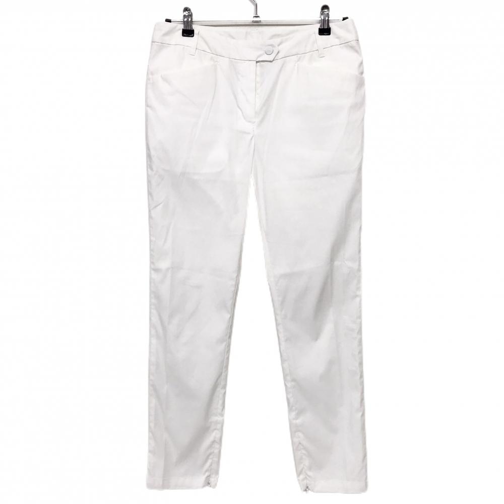 【美品】キャロウェイ パンツ 白 裾ジップ ストレッチ レディース L ゴルフウェア Callaway