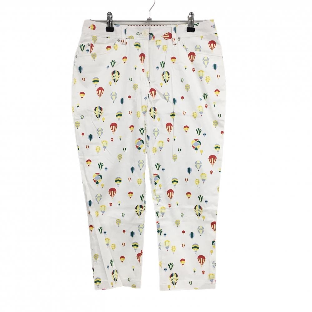 【新品】キャロウェイ 半端丈パンツ 白×レッド 気球柄 ストレッチ  レディース LL ゴルフウェア Callaway