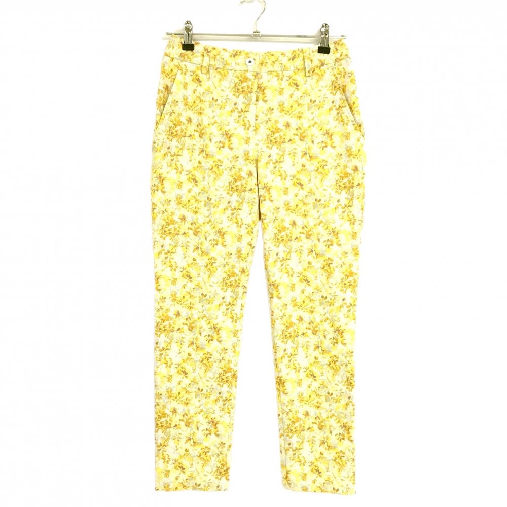 【美品】キャロウェイ パンツ イエロー×白 花総柄 レディース S ゴルフウェア Callaway
