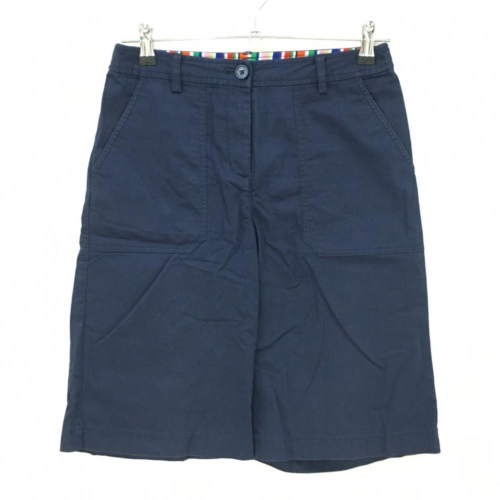 キャロウェイ ハーフパンツ ネイビー ベルト部内側ストライプ レディース M ゴルフウェア Callaway