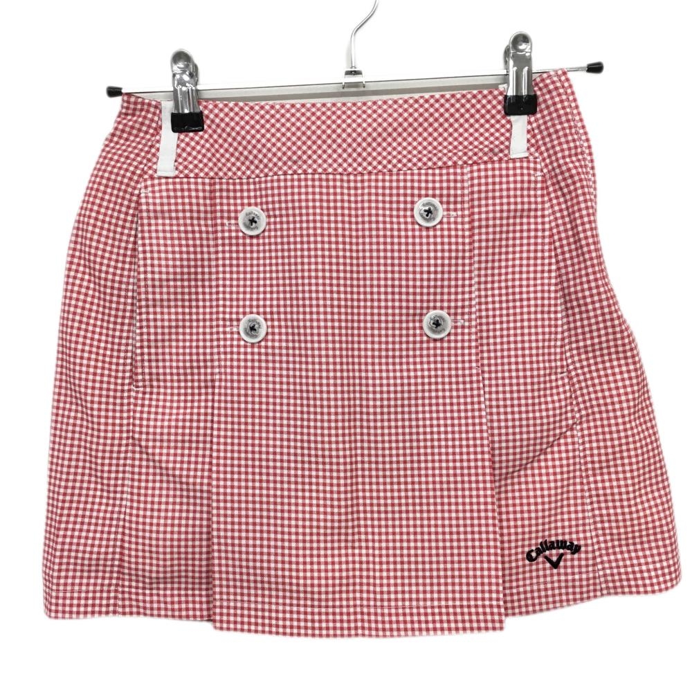 【超美品】キャロウェイ スカート ピンク×白 チェック 総柄  レディース SS ゴルフウェア Callaway