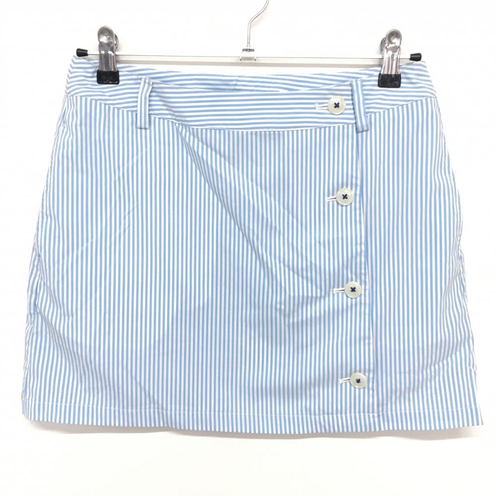 【美品】キャロウェイ スカート ライトブルー×白 ストライプ 薄手 ストレッチ レディース M ゴルフウェア Callaway