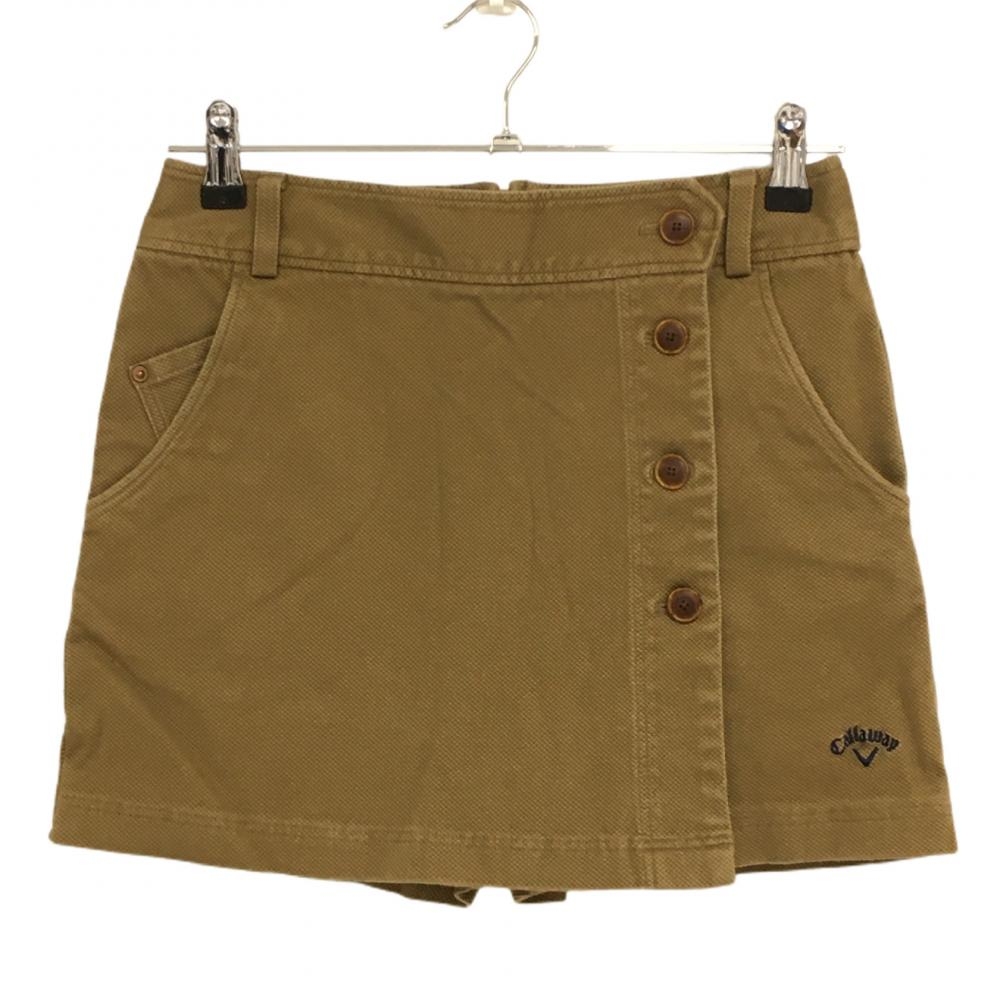 キャロウェイ スカート ブラウン 巻きスカート風 内側パンツ レディース M ゴルフウェア Callaway