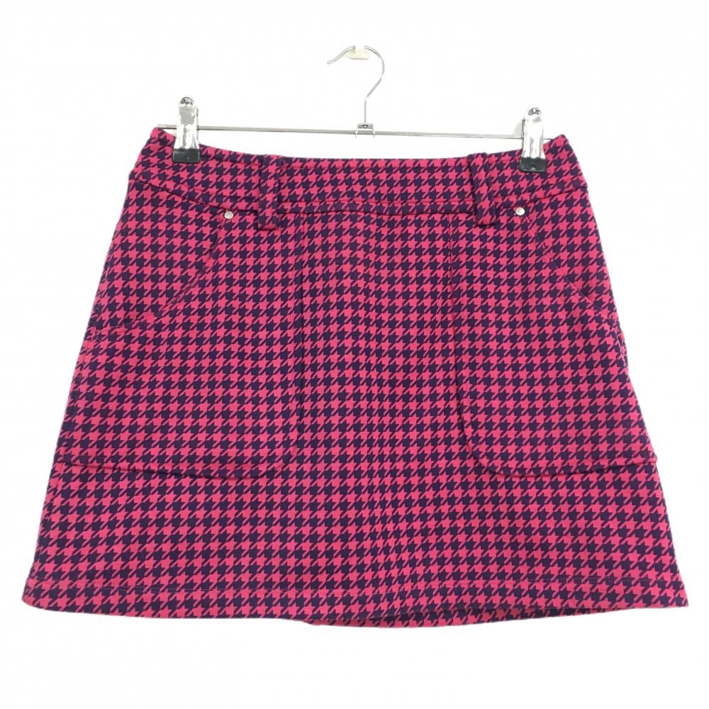 キャロウェイ スカート ピンク×パープル 千鳥柄 バックロゴ 裏起毛 レディース S ゴルフウェア Callaway
