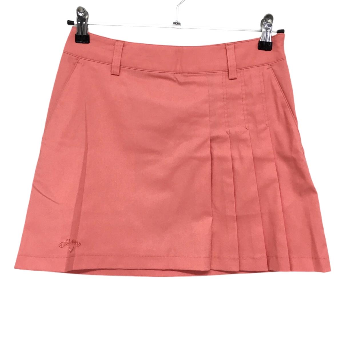 キャロウェイ スカート ピンク サイドプリーツ ロゴ刺しゅう ストレッチ レディース S ゴルフウェア Callaway