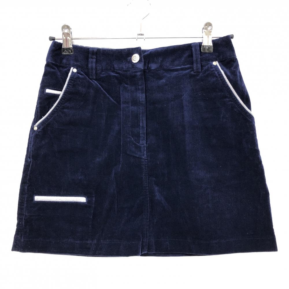 【超美品】キャロウェイ コーデュロイスカート ネイビー×シルバー ラメ糸 レディース S ゴルフウェア Callaway