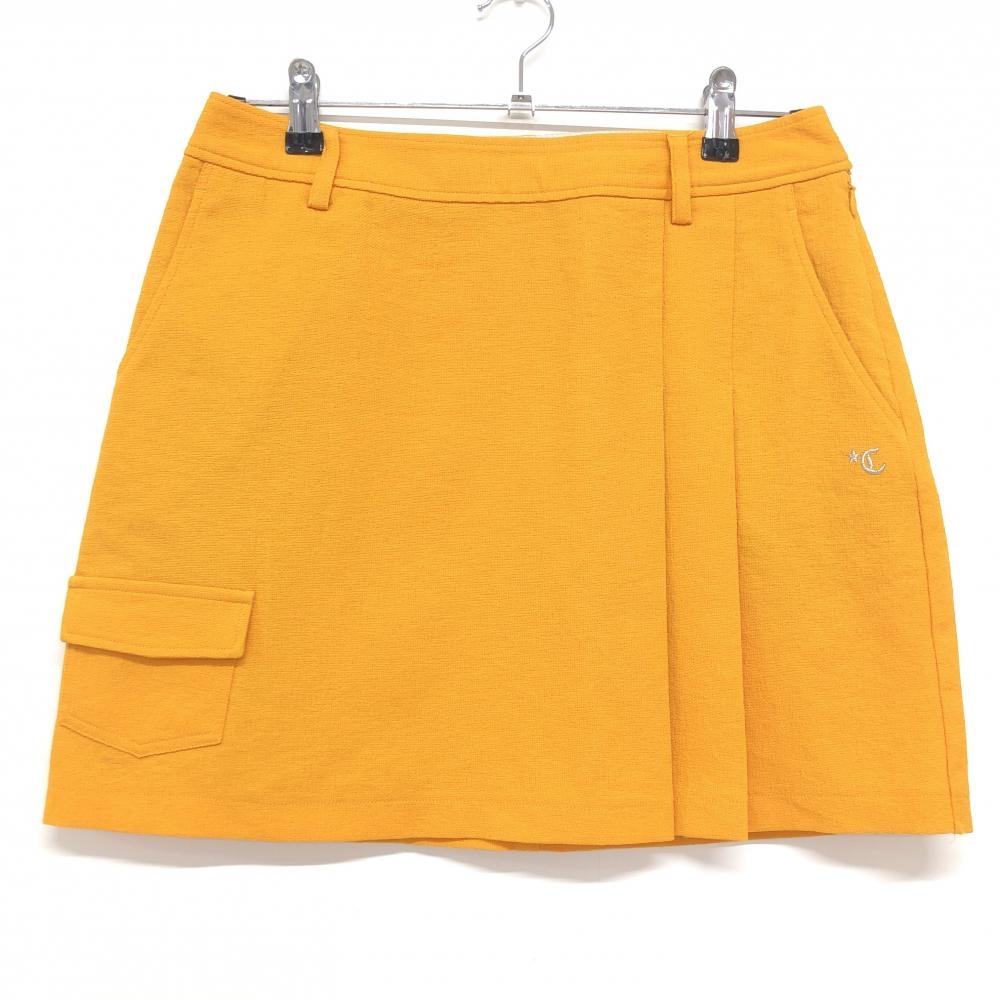 【美品】キャロウェイ スカート オレンジ ロゴ刺しゅう サイドファスナー  レディース L ゴルフウェア Callaway