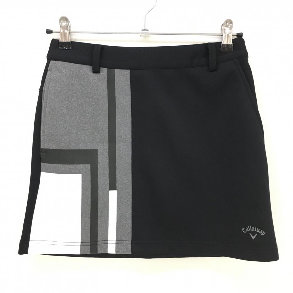 【超美品】キャロウェイ スカート 黒×杢グレー バイカラー レディース S ゴルフウェア 2022年モデル Callaway