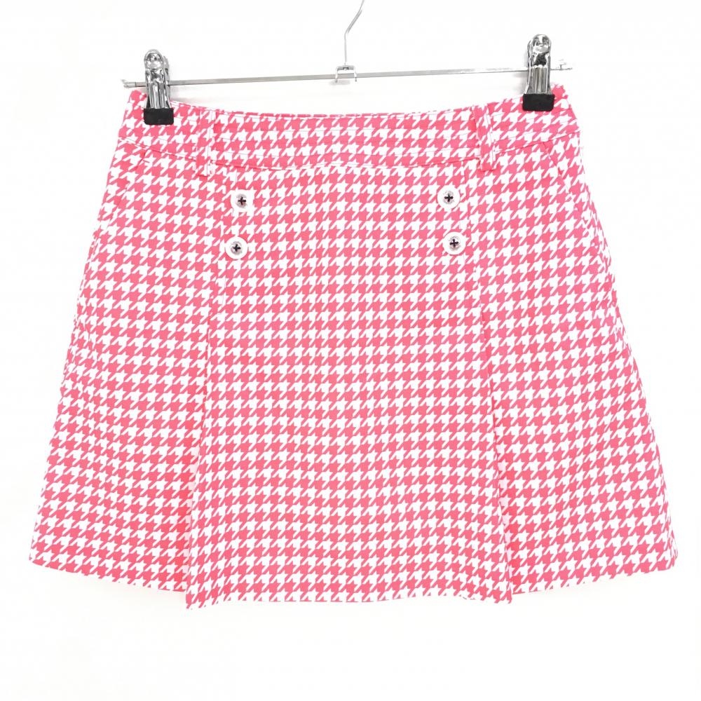 【超美品】キャロウェイ スカート ピンク×白 千鳥格子 内側メッシュインナーパンツ レディース S ゴルフウェア Callaway