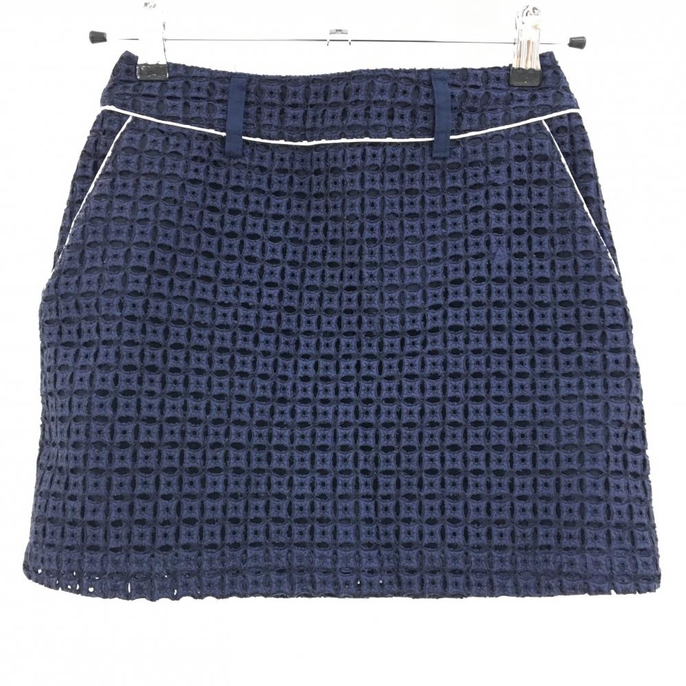 キャロウェイ スカート ネイビー 刺しゅう総柄 裏地付き  レディース SS ゴルフウェア Callaway