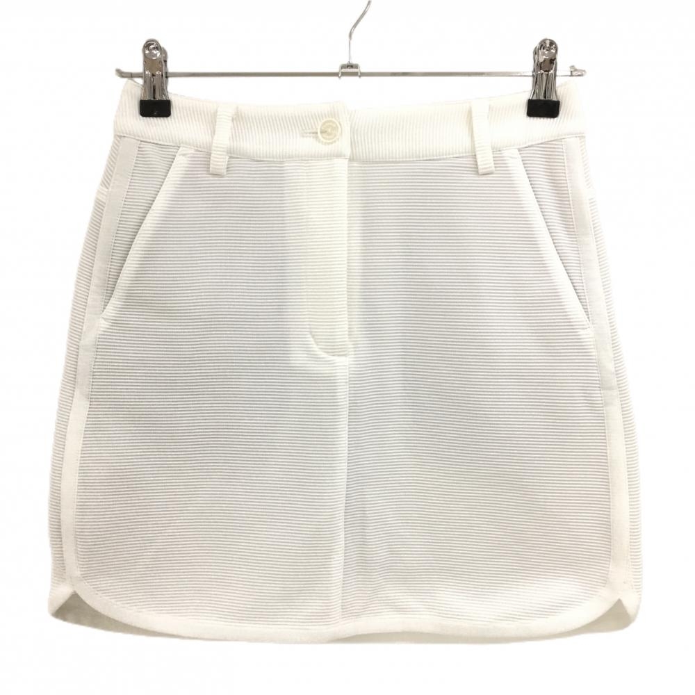 【超美品】キャロウェイ スカート 白 ボーダー織生地 ストレッチ 裏地付き  レディース SS ゴルフウェア Callaway
