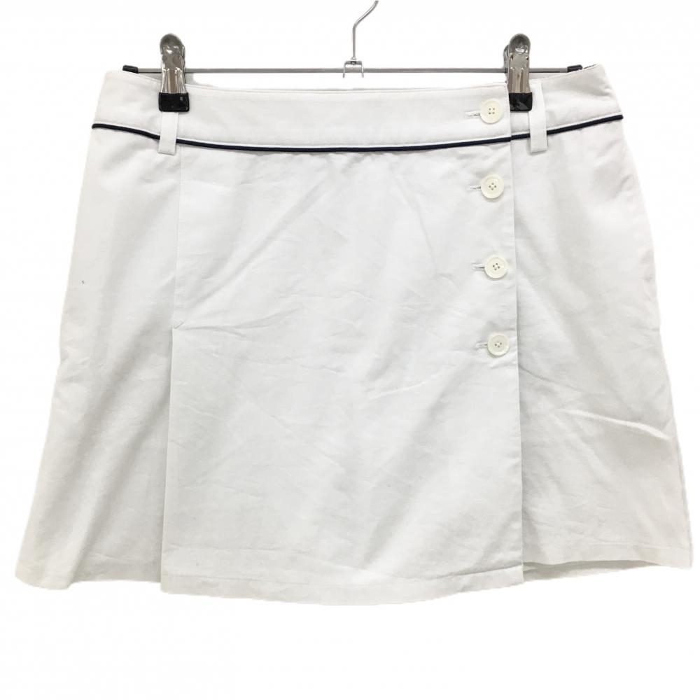 【美品】キャロウェイ スカート ラップスカート 白×ネイビー 内側インナーパンツ レディース L ゴルフウェア Callaway