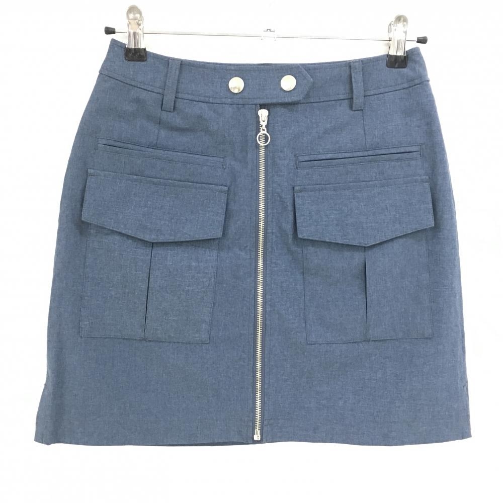【超美品】キャロウェイ スカート 杢ネイビー 地模様 センタージップ 6ポケット レディース S ゴルフウェア Callaway