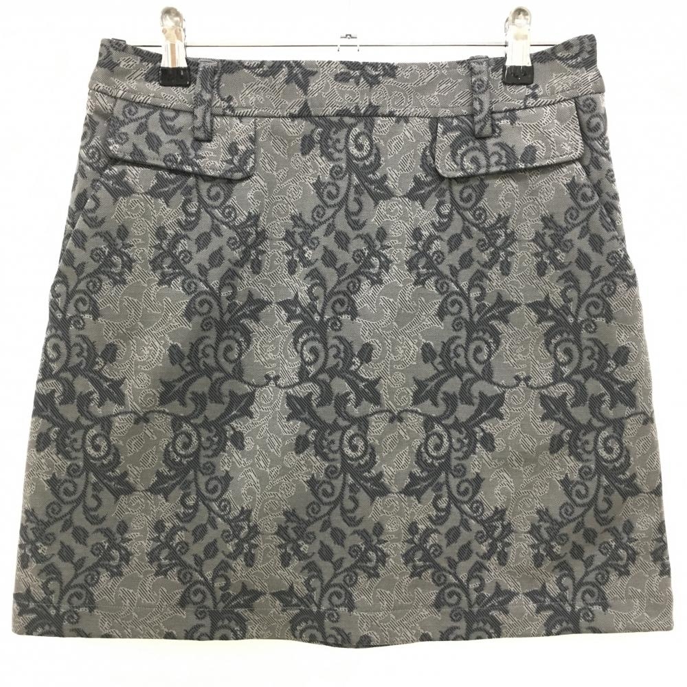 【超美品】キャロウェイ スカート グレー リーフ柄織生地 レディース M ゴルフウェア Callaway