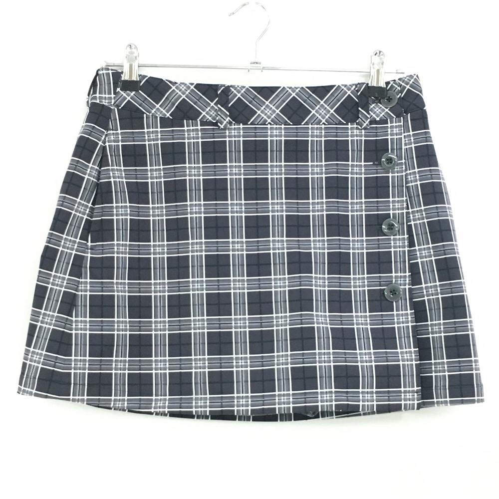 【超美品】キャロウェイ ストレッチスカート ダークグレー×白 チェック 内側インナーパンツ レディース L ゴルフウェア Callaway