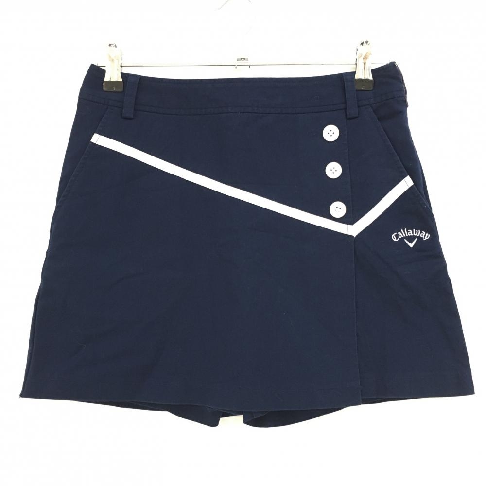 キャロウェイ スカート ネイビー×白 内側インナーパンツ  レディース S ゴルフウェア Callaway