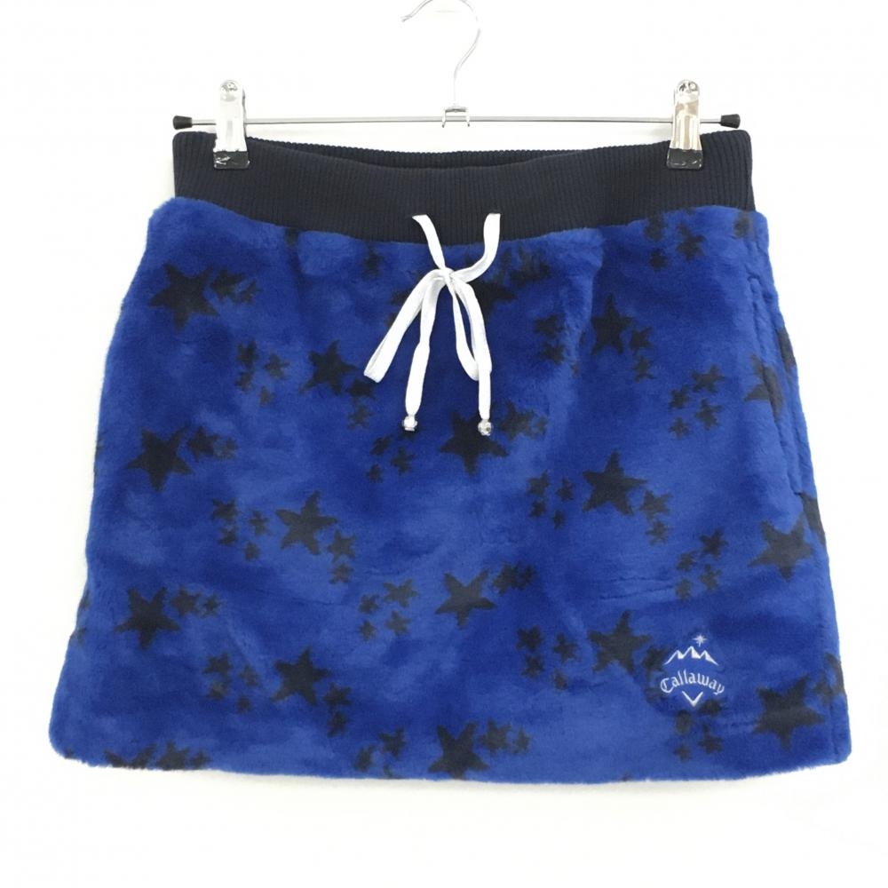 【超美品】キャロウェイ ボアスカート ブルー×ネイビー 星柄 レディース M ゴルフウェア Callaway