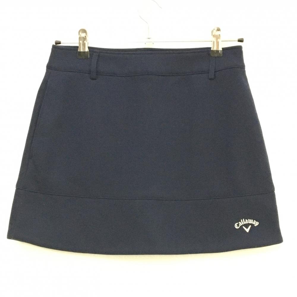 【超美品】キャロウェイ スカート ネイビー ロゴ白 裏起毛 レディース S ゴルフウェア Callaway