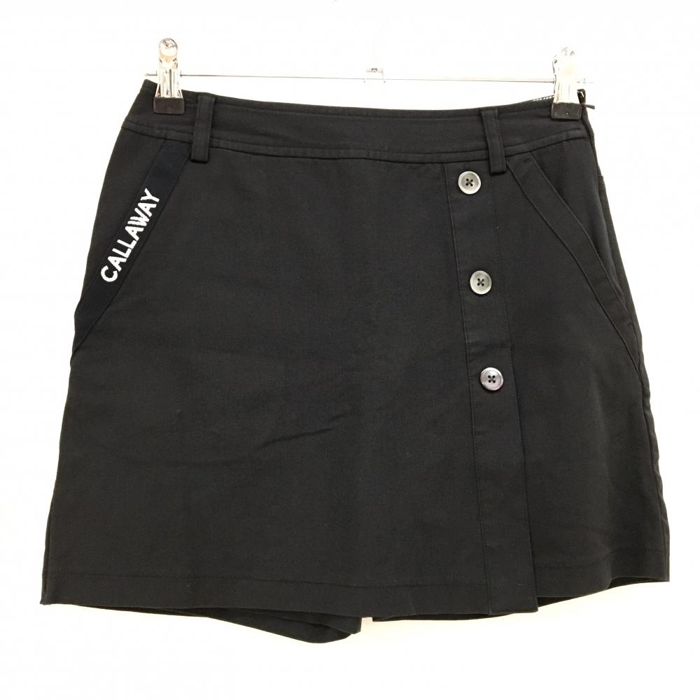 キャロウェイ スカート 黒 シンプル ポケット口ロゴ レディース SS ゴルフウェア Callaway