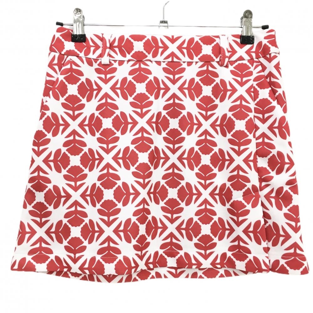 【超美品】キャロウェイ スカート 白×レッド 総柄  レディース M ゴルフウェア Callaway