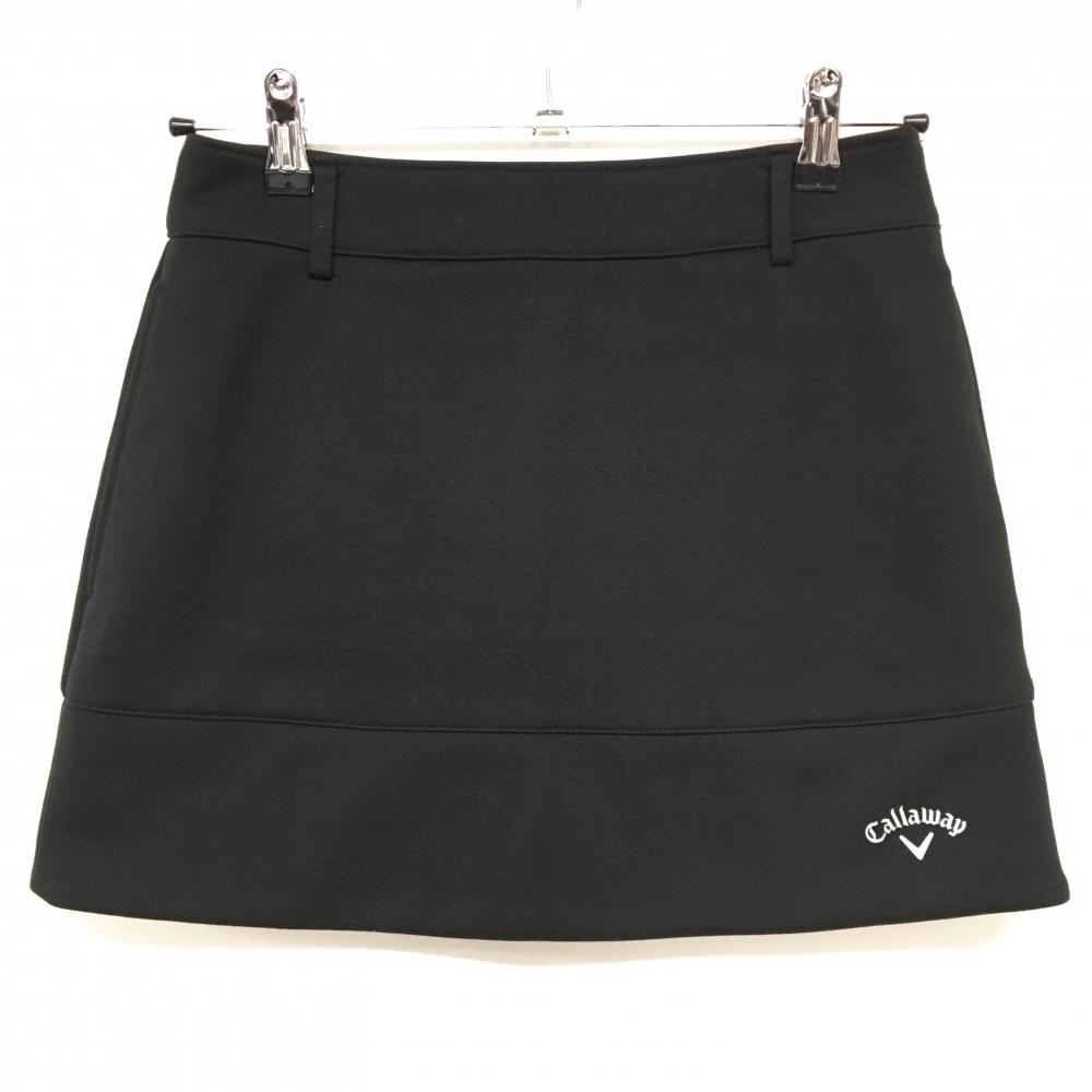【超美品】キャロウェイ スカート 黒 ロゴ白 裏微起毛 レディース SS ゴルフウェア Callaway