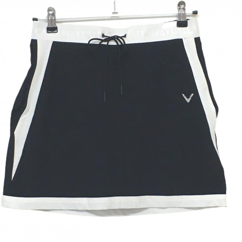 【美品】キャロウェイレッドレーベル スカート 黒×白 ストレッチ  レディース M ゴルフウェア Callaway