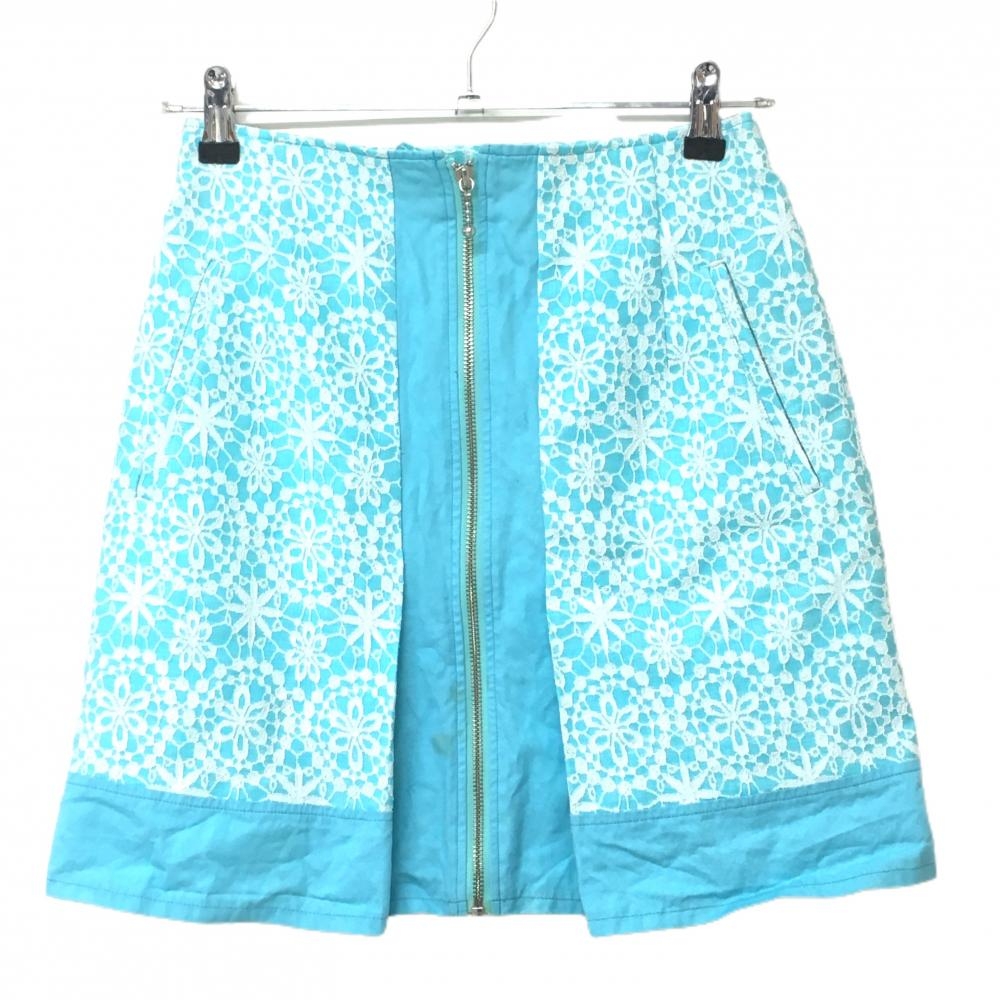 キャロウェイ スカート ライトブルー×白 総柄 裏地付 レディース S ゴルフウェア Callaway