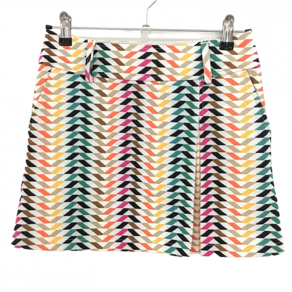 【超美品】キャロウェイ スカート マルチカラー 総柄 裏起毛 ストレッチ レディース S ゴルフウェア Callaway