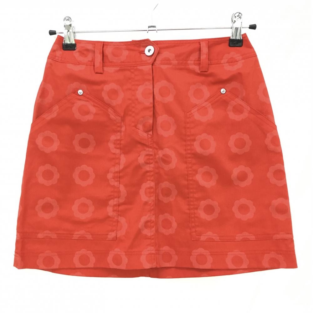 【超美品】キャロウェイ スカート レッド系 花柄地模様  レディース S ゴルフウェア Callaway