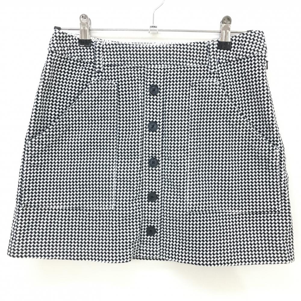 キャロウェイ コーデュロイスカート 白×ネイビー 総柄 センターボタン レディース M ゴルフウェア Callaway