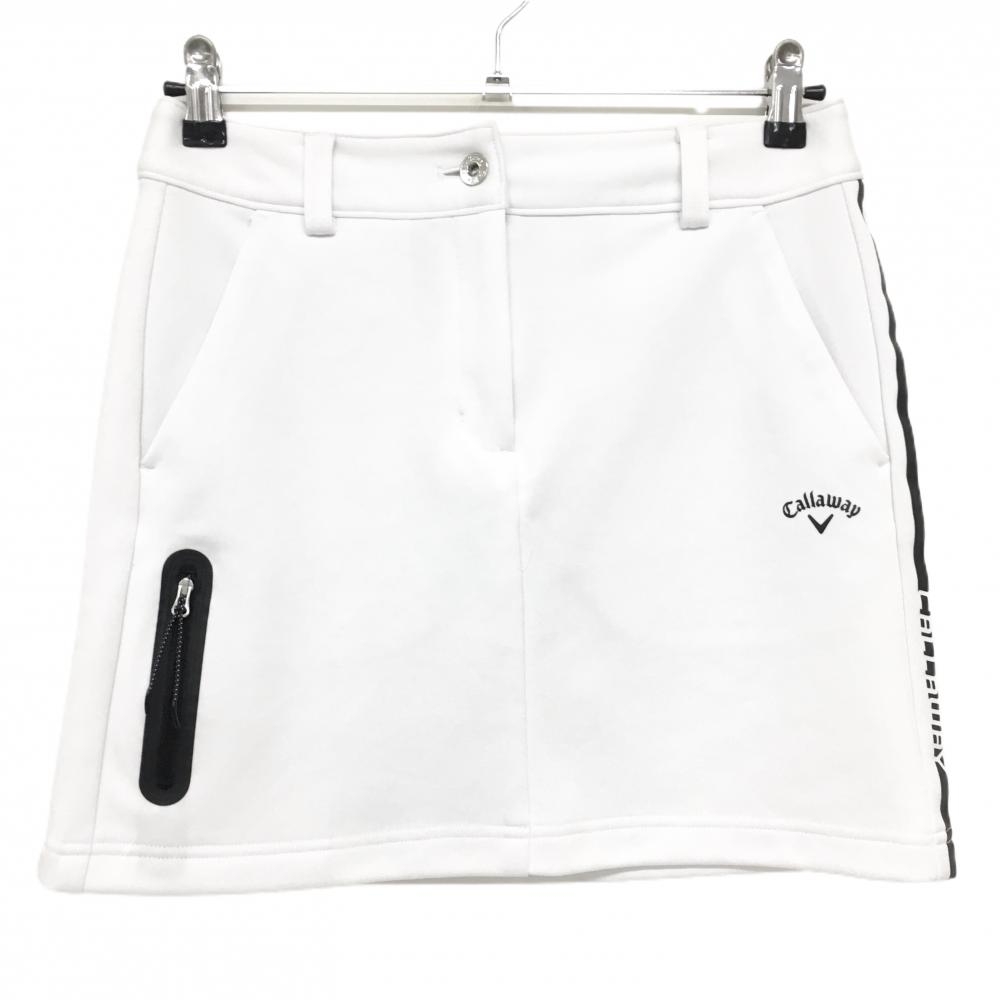 【美品】キャロウェイ スカート 白 サイドロゴ レディース M ゴルフウェア Callaway