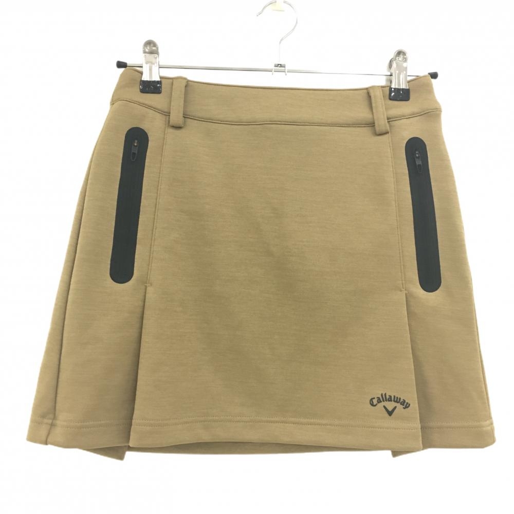 【超美品】キャロウェイ スカート ブラウン 無地 ロゴ刺しゅう レディース S ゴルフウェア 2023年モデル Callaway