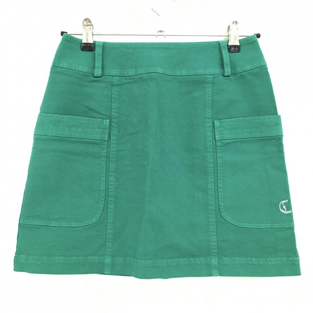 キャロウェイ スカート グリーン ロゴラインストーン ストレッチ  レディース SS ゴルフウェア Callaway