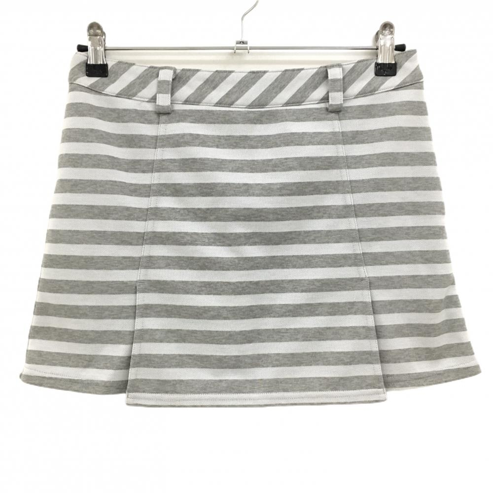 【超美品】キャロウェイ スカート　ライトグレー ボーダー 内側インナーパンツ  レディース M ゴルフウェア Callaway