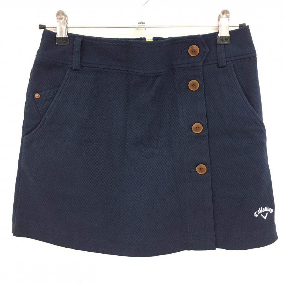キャロウェイ スカート ネイビー 内側インナーパンツ ラップスカート風 レディース M ゴルフウェア Callaway