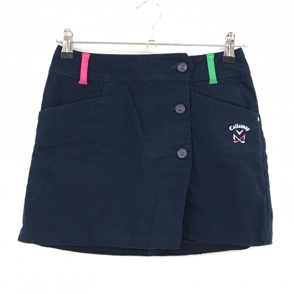 キャロウェイ スカート ネイビー ロゴ刺しゅう 内側インナーパンツ レディース SS ゴルフウェア Callaway