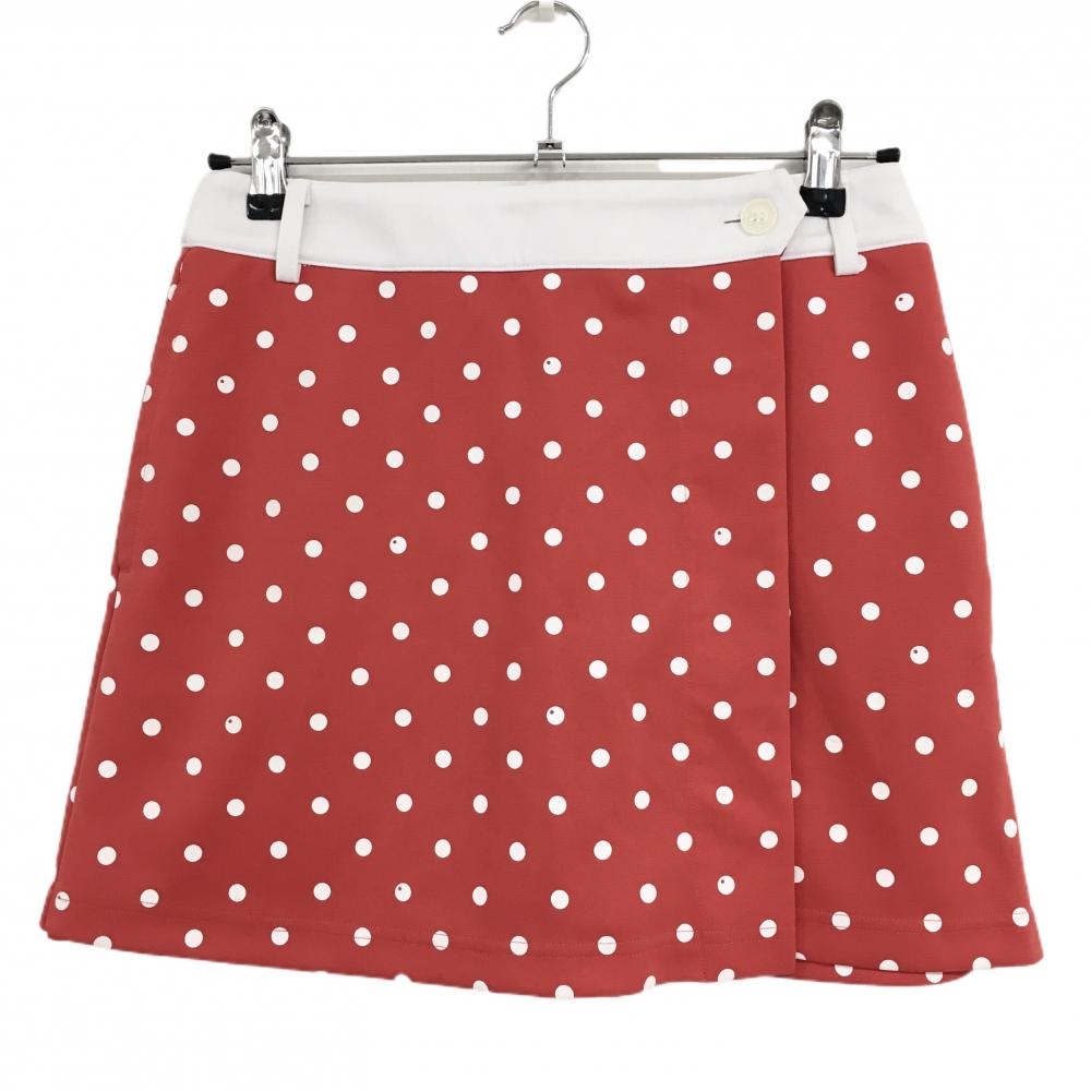 【美品】キャロウェイ スカート レッド×白 ドット柄 ラップスカート風 内側インナーパンツ  レディース M ゴルフウェア Callaway
