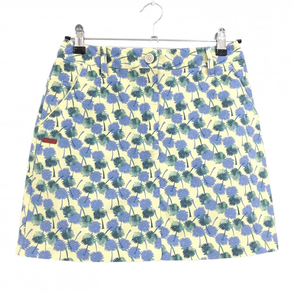 【超美品】キャロウェイ レッドレーベル スカート イエロー×ブルー 総柄 ティー装着可 レディース M ゴルフウェア Callaway