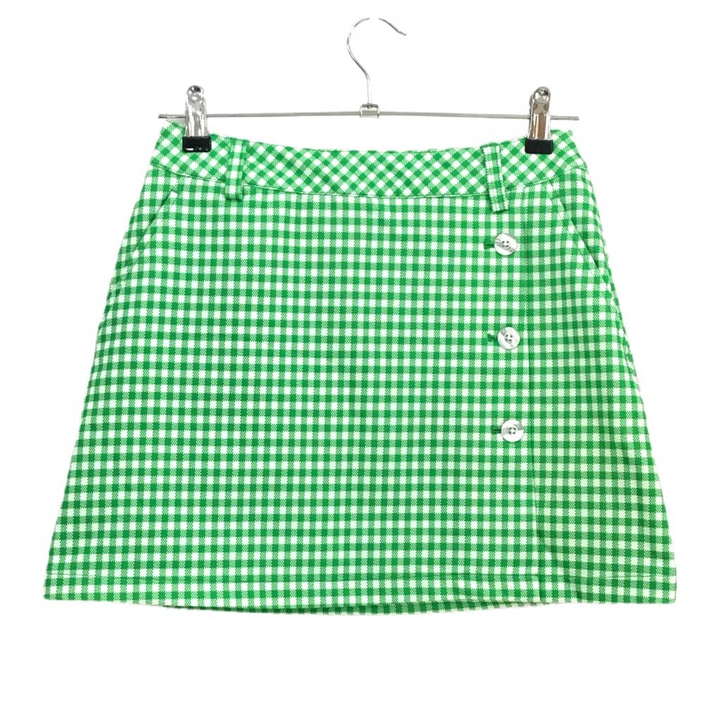 【超美品】キャロウェイ スカート グリーン×白 ギンガムチェック ストレッチ レディース S ゴルフウェア 2024年モデル Callaway
