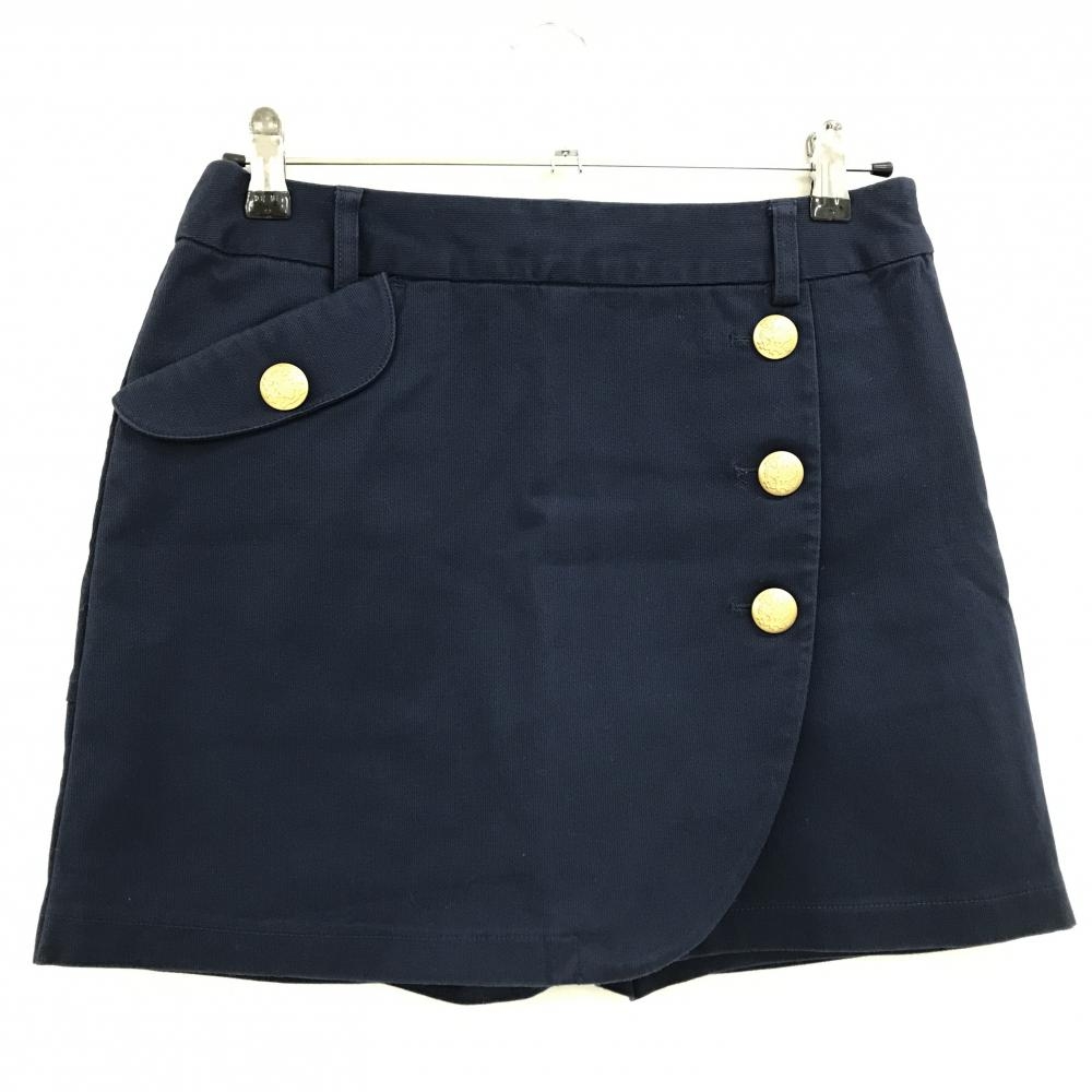 キャロウェイ スカート ネイビー ゴールドボタン 内側パンツ レディース L ゴルフウェア Callaway