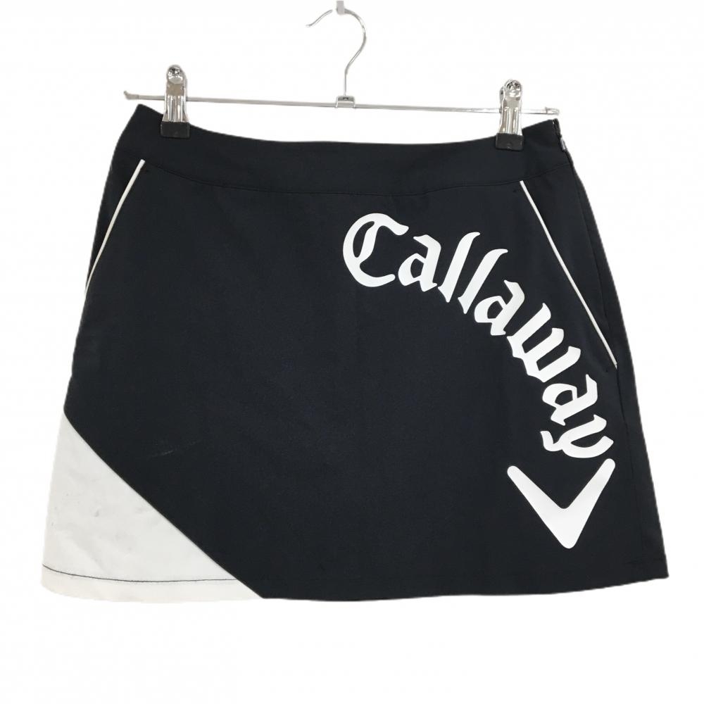 キャロウェイ スカート 黒×白 ビッグロゴ ストレッチ レディース M ゴルフウェア Callaway