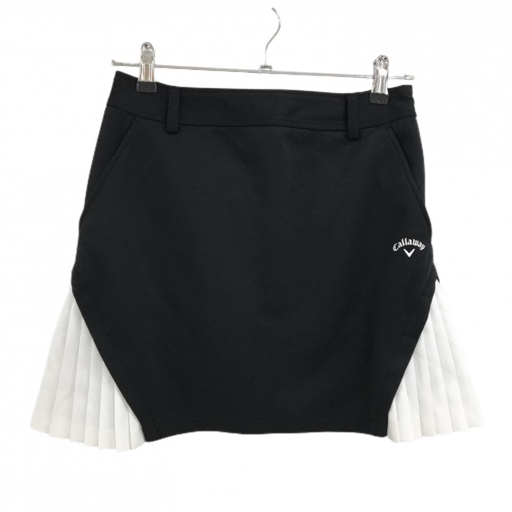 【超美品】キャロウェイ スカート 黒×白 サイドプリーツ ストレッチ レディース M ゴルフウェア Callaway