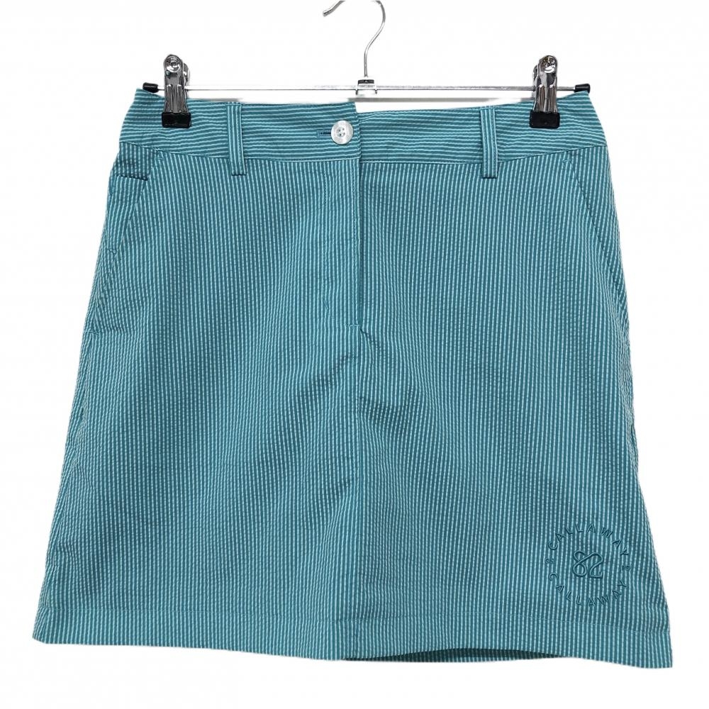 【超美品】キャロウェイ スカート グリーン×ライトグリーン ストライプ サッカー生地 裏地メッシュ レディース M ゴルフウェア Callaway