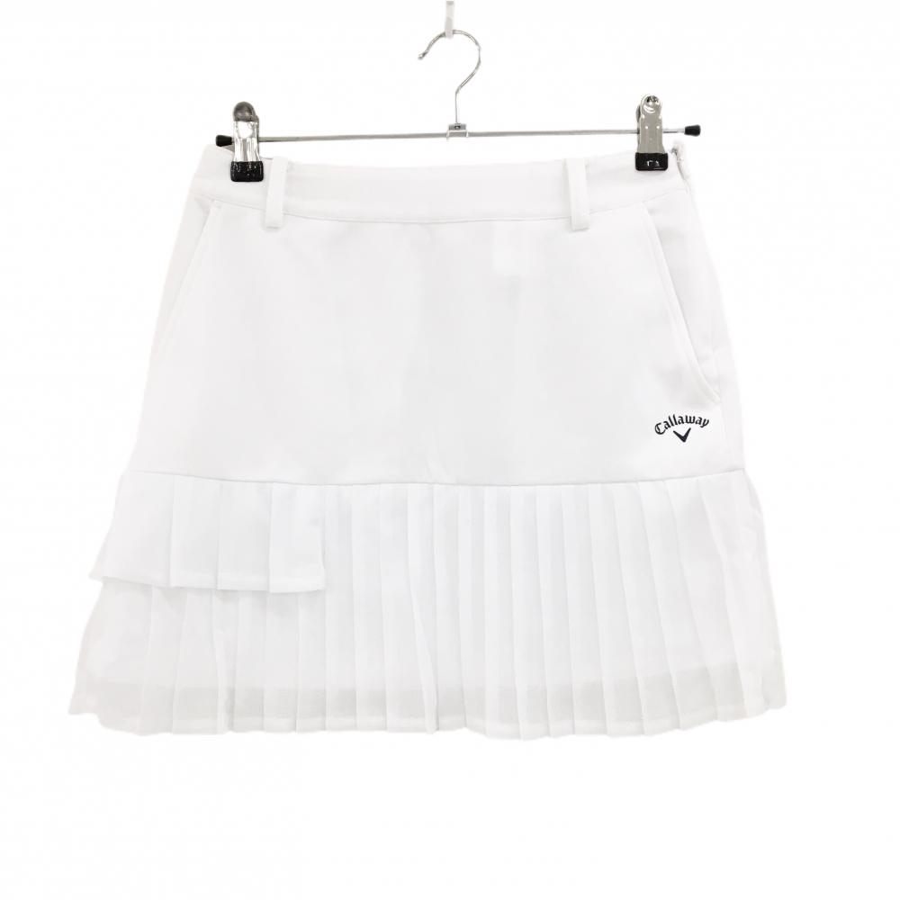 【新品】キャロウェイ スカート 白 裾メッシュ生地プリーツ  レディース S ゴルフウェア 2023年モデル Callaway