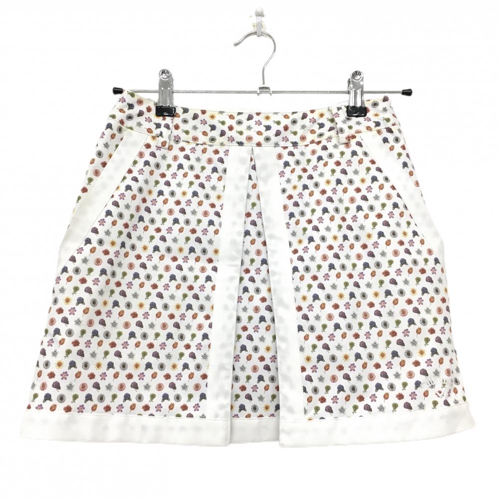 キャロウェイ スカート 白×マルチカラー 小花柄 ストレッチ レディース SS ゴルフウェア Callaway