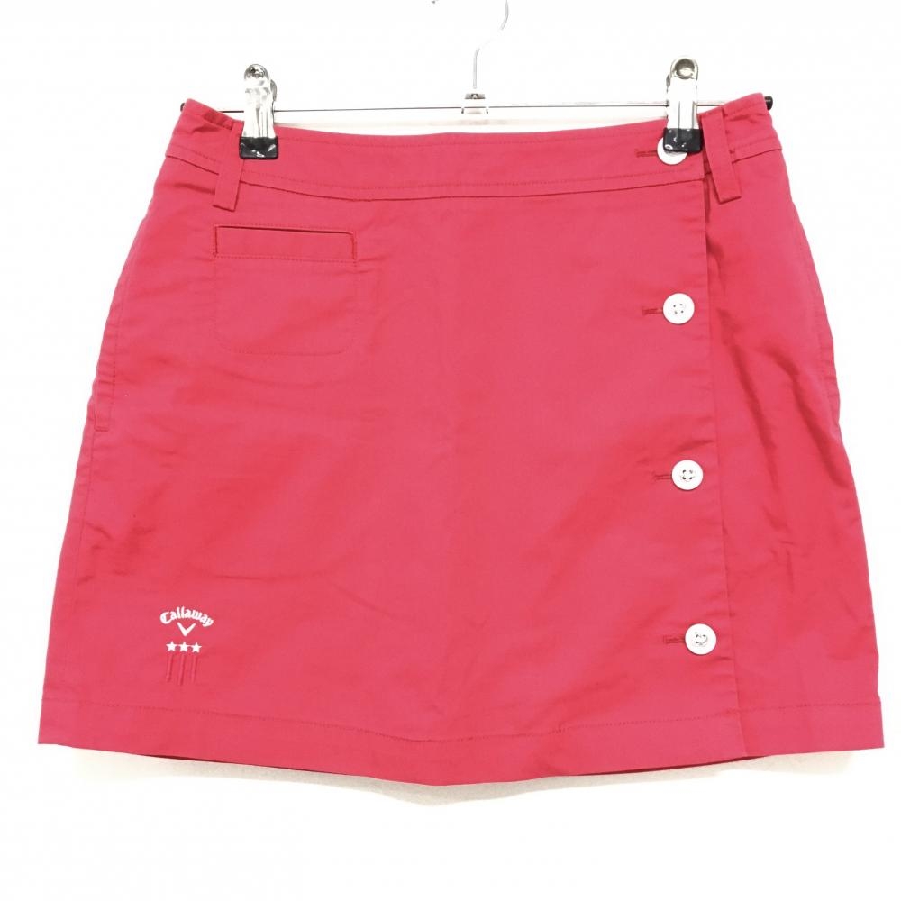 【美品】キャロウェイ スカート レッド 前ボタン  レディース S ゴルフウェア Callaway