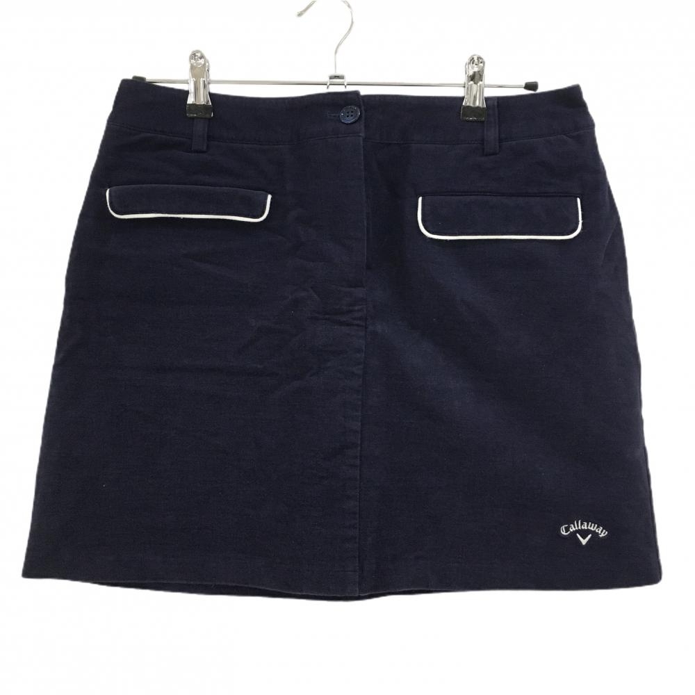 キャロウェイ スカート ネイビー×白 表微起毛 ストレッチ  レディース LL ゴルフウェア Callaway